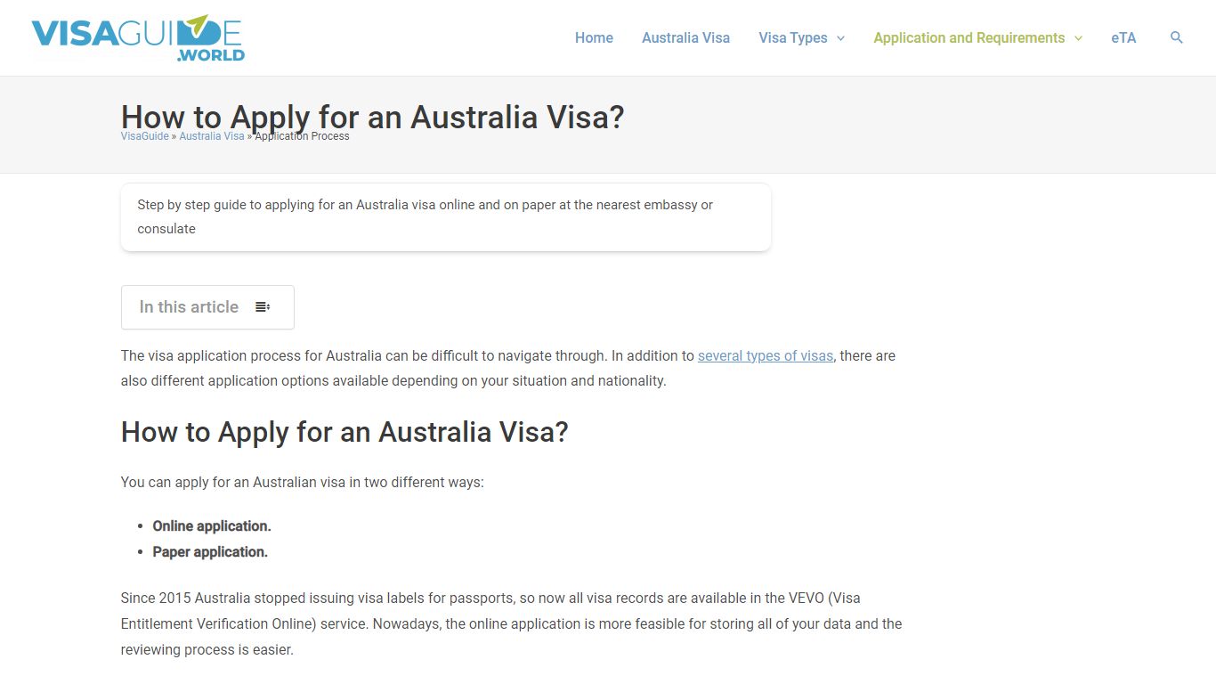Australia Visa Application Process - How to Apply for an ... - Donuts