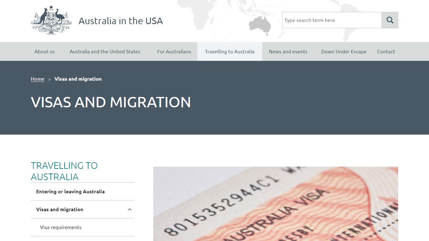 Visas and migration | Australia in the USA