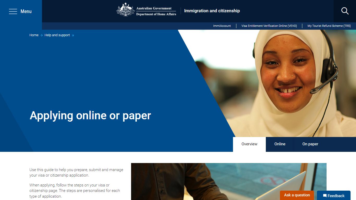 Applying online or paper - Home Affairs